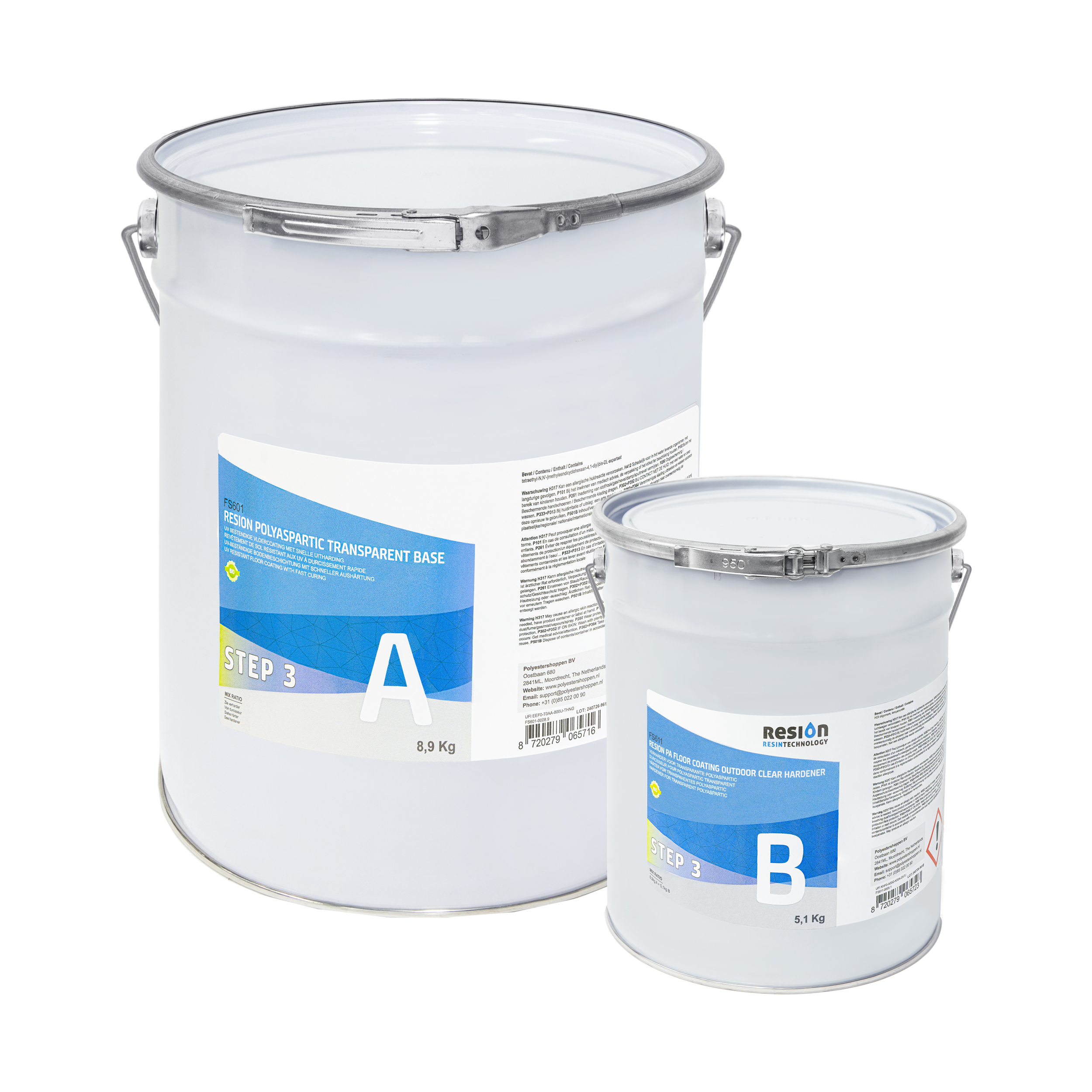 RESION Polyaspartic vloercoating (transparant) - 14 kg